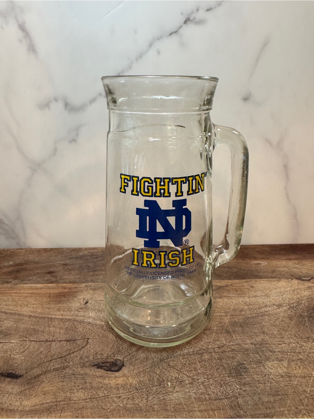 Vintage Notre Dame Fighting Irish Glass Mug